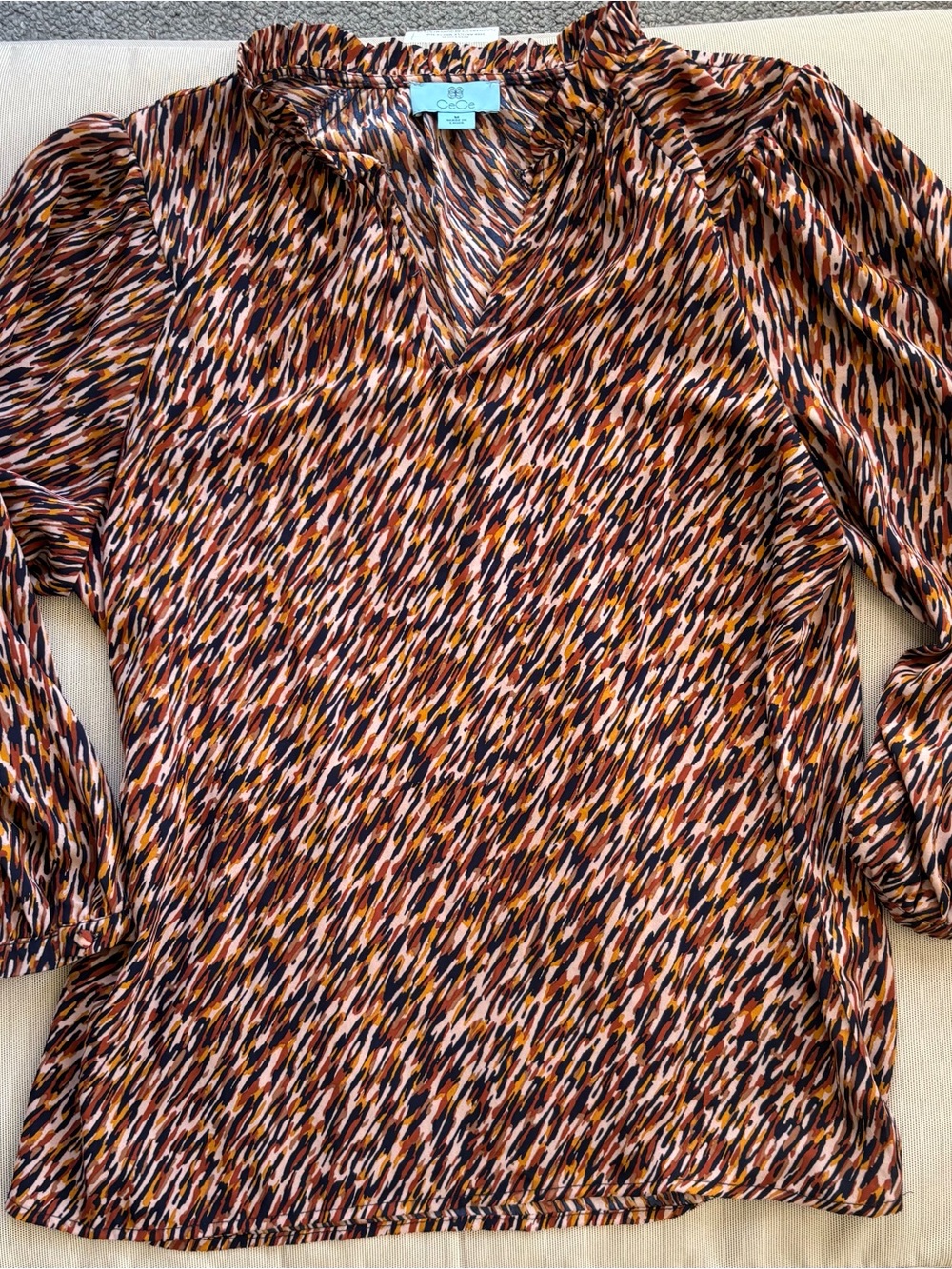 Long sleeve v neck blouse size medium